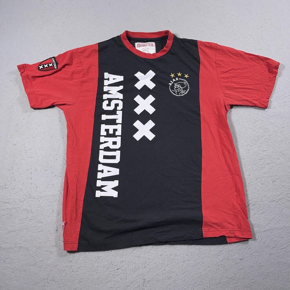 Amsterdam Football Club Ajax Shirt‎ Mens XL Black Red AFC Ajax Soccer Club
